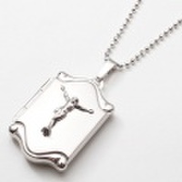 【送料無料】【ドイツ製/MERZ】ロケットペンダント　シルバー/SV925　クライストバイブル　カットボールチェーン付　1308-LS10