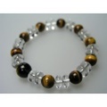 【男の腕輪シリーズ】虎目石水晶平玉合玉ブレスレット