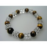 【男の腕輪シリーズ】虎目石水晶平玉合玉ブレスレット