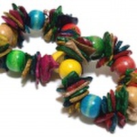 【定形外郵便OK】ココナッツ＆ウッドビーズブレスレット