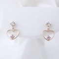ちぃちゃなハートのピンクストーンが可愛いピアスK10PG 10金ピンクゴールド 彼女 誕生日 ジュエリー アクセサリー ∞ y110152