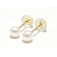 アコヤ真珠ベビーピアス（4.0〜3.5ミリ／K18）