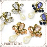 アンティーク調 ビジュー ＆ 雫 パール ピアス josim