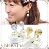 エンブレム ラウンド パール ピアス パリスキッズ本店 原宿 pariskid’s 公式 通販 安い josim