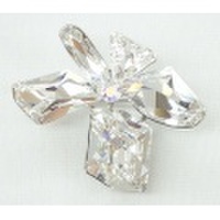 クリスタルガラス フラワー モチーフ ブローチ