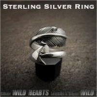 クリックポストのみ送料無料！シルバーリング　シルバー925　イーグルフェザー　羽　矢　フリーサイズ　ネイティブ Sterling Silver Ring Eagle Feather&Arrow Native American Style WILD HEARTS (ID sr3704)