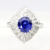 サファイア 2.64ct リング・指輪 13号 Pt900プラチナ 中央宝石鑑別書 【中古】 (241775)