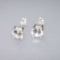シルバー925 ジルコニアピアス ラウンド7mm 6-105