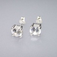 シルバー925 ジルコニアピアス ラウンド7mm 6-105