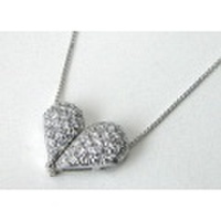ダイヤモンドハート K18WGペンダントネックレス 0.65CT