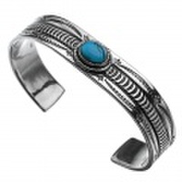 トップ フラット ターコイズ バングル シルバー アクセサリー ネイティブ系 [シルバーブレスレット] 送料無料