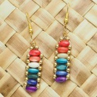 ハワイアンアクセサリー シェルピアスとイヤリング レインボー淡水パール2