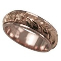 ハワイアンジュエリー オーダーメイド 最適な2mm厚 幅6mm 14金 ２トーンリング ダブルピンクゴールド