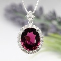 バイオレットトルマリン 6.931ct ネックレス K18WGホワイトゴールド 中央宝石鑑別書 【中古】 (255941)