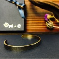 バングル 刻印無料 真鍮 Shadow Stripe flat （シャドーストライプ フラット）　[メール便可]