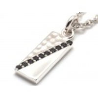 ブラックCZプレート・シルバーペンダント/p030