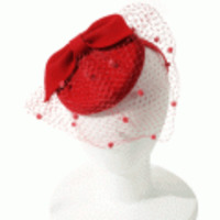ブランド-Scala Collezioneヘアアクセサリー◆クラシカルベールカチューシャ◆レッド（雑誌掲載商品）