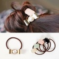 メタル リボン ビジュー ヘアゴム ヘアアクセ ヘアアクセサリー レディース カラー キャンディ ピンク ミント 660301
