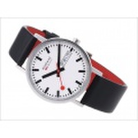 モンディーン MONDAINE 腕時計 A667.30314.11SBB ニュークラシック デイデイト メンズ ホワイト ブラックレザー