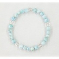 ラリマー＆水晶 ミックス ブレスレット