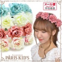 花かんむり 花冠 造花 フラワー ティアラ ローズ お花 ヘアアクセサリー 結婚式 ヘアアクセ ヘッドアクセ hrtrd ymgir