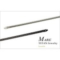 金属アレルギー対応のチタンジュエリー/チタンアクセサリー　男女兼用のユニセックスタイプ 金属アレルギー用　MARE/マーレ　プラチナ/グレー イオンコーティング チタンブレスレット［全長18cm/20cm：6面W喜平 幅9.0mm/2.0タイプ］ ［送料無料］［お取り寄せ商品］