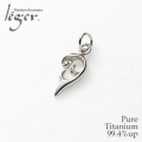 純チタンペンダントトップ　ツインハートL T50