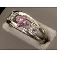 新着値下げ【PT900プラチナ】指輪　リング　ピンクサファイア0.34ｃｔ　ダイヤモンド0.37ｃｔ　13号　7.3ｇ　レディース　01273-0