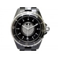 新着価格破壊【CHANEL シャネル】J12 H1757 純正ダイヤ 12Pダイヤ 黒セラミック/SS 自動巻 デイト メンズ 4592-0