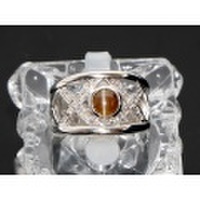 新着価格破壊【K18WG ホワイトゴールド】指輪 リング キャッツアイ1.17ct ダイヤモンド0.16ct 11.5号 12.1g レディース 3833-0