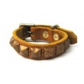 正規取扱HTC(Hollywood Trading Company)　#PYRAMID STUDS BUCKLE BRACELT(1連ピラミッドスタッズバックルブレスレット)　ライトブラウン