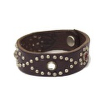 正規取扱店 HTC #D BRACELET(ブレスレット) ダークブラウンレザーxクリアストーンxレッドストーン