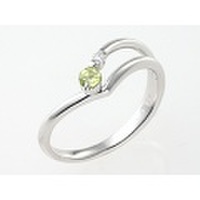 誕生石リング8月の誕生石ペリドット＆ダイヤモンド指輪 [jka0521]