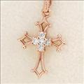 天然ダイヤモンドクロスネックレス