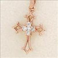 天然ダイヤモンドクロスネックレス