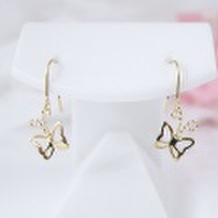 揺れる喋喋ちょうちょピアス　K18　18金 彼女 誕生日 ジュエリー アクセサリー ∞ y110123