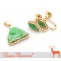 翡翠 ペンダントトップ イヤリングセット K14YG [ヒスイ 14金イエローゴールド]