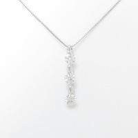 K18WG スリーストーン ダイヤモンドネックレス