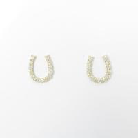 K18YG ホースシュー ダイヤモンドピアス