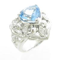 PT ハート アクアマリンリング