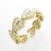 K18YG ハート ダイヤモンドリング