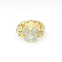 K18YG／K18WG フラワー ダイヤモンドリング