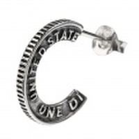 オールド コイン モチーフ フープピアス シルバー ピアス [シルバーピアス] 片耳用(1個売り)