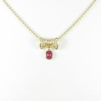 K18YG リボン ルビーネックレス