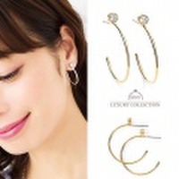 ピアス　フープ　キュービックジルコニア　ピアス　上品　チタン　シンプル　イヤリング　レディース　ジュエリー　アクセサリー　ゴールド　シルバー　フープ　デイリー　上品　パール　プレゼント　ニッケルフリー　チタン　ジュエリー