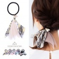 ヘアゴム シフォン リボン 大 パール ビジュー フラワー ヘアアクセサリー