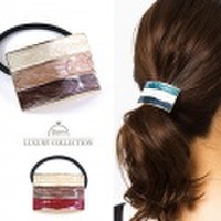 ヘアゴム　マーブル　スクエア　ゴールド　プレート　ヘアゴム　シンプル　ヘアゴム　スクエア　ヘアゴム　上品　　シンプルヘアゴム　ヘアアクセサリー　ヘアアレンジ　ヘアアクセ