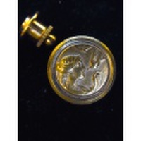 送料無料 アンティークボタンをピンズにしました。アンティークピクチャーボタンで女神と鳥です。 SP-32