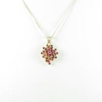 K18YG／K10YG フラワー ルビーネックレス10％引き