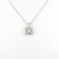 K18WG フラワー ダイヤモンドネックレス